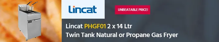 Lincat Phoenix PHGF01 2 x 14 Ltr Twin Tank Twin Basket Natural or Propane Gas Fryer